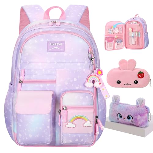 Jcobvig Girls Rainbow School Backpack