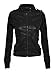 Women's Zip Up Faux Leather Motorcycle Jacket with Inset Fleece Hood and Sleeves