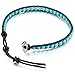 MOWOM Alloy Genuine Leather Bracelet Bangle Cuff Rope For Women Gemstone Beads Braided 1 Wraps & 2 Wraps Stone Adjustable Handmade Jewelry Gift