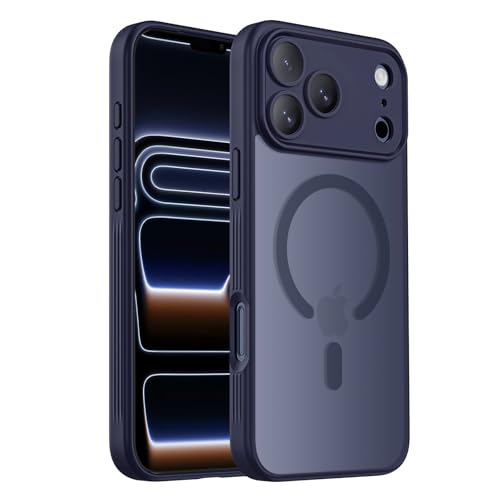Symcele Designed for iPhone 17 Pro Max Case, Compatible with MagSafe, [Camera Protection] [15FT Military Drop Protection] Shockproof Translucent Matte Anti-Slip Case, 6.9", Deep Blue