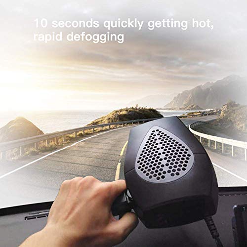 Aochol Windshield Car Heater, Fast Heating Quickly Defrosts Defogger, 2 in 1 Heating/Cooling Function 3-Outlet Car Heater, Plug Adjustable Thermostat in Cigarette Lighter 12V 150W