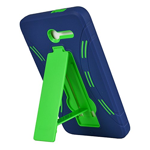 Z-GEN [TM] - For Alcatel OneTouch PIXI 7 Tablet (T-Mobile) - Hybrid Armor Protective Case with Stand + Z-GEN [TM] Stylus Pen - Green/Blue