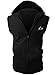 PAIZH Men's Sleeveless Workout Hoodie Zip-up Vests Gym Bodybuilding Lifting Tank Tops(L,Black)