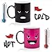 InGwest Home. Morning Coffee Mug. 11 ounce. Changing Color Mug with Funny Smile. Ceramic Heat Sensitive Heat Sensitive MugCup. Novelty Heat Sensitive Funny Pink Mug (Pink Smile)