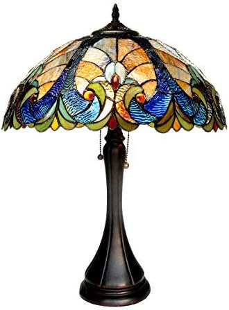 Chloe Lighting CH16780VA16-TL2 Tiffany Amor, Tiffany-style Victorian 2 Light Table Lamp 16-Inch Shade, Multi-colored by Chloe Lighting