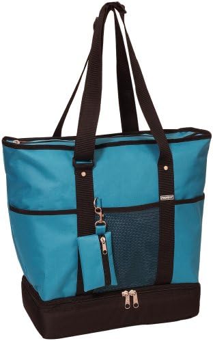 Everest Luggage Deluxe Shopping Tote, Turquoiseblack, Turquoiseblack, One Size