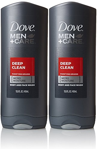 Dove Men + Care Body and Face Wash, Deep Clean, 13.5 Ounce (2 Pack)