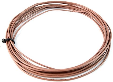 Alarm Wire 22 Gauge 100' Solid Copper Security Cable Brown UL Listed Low Voltage 2 conductor