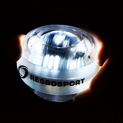 RESBO Wrist Trainer Ball Exerciser Hand Spinner Gyroscopic Ball Metal Type Gyro Ball with LED Light