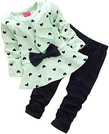 Cute Little Girls' 2 Pieces Long Sleeve Top Pants Leggings Clothes Set Outfit