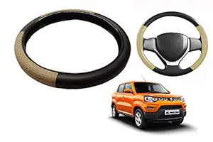 Autofasters Car Ring Type Steering Cover in P.U. Leather ( Color-Black )