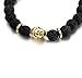 FIBO STEEL 4 Pcs Buddha Bead Bracelets for Men Women Elastic Charm Bracelet Set