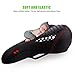 WEST BIKING Black Comfortable Gel Bike Seat, Dual Spring Designed Memory Foam Padded Leather Bicycle Saddle Cushion with Taillight for Men Women, Life Waterproof, Breathable, Safety Fit Most bike