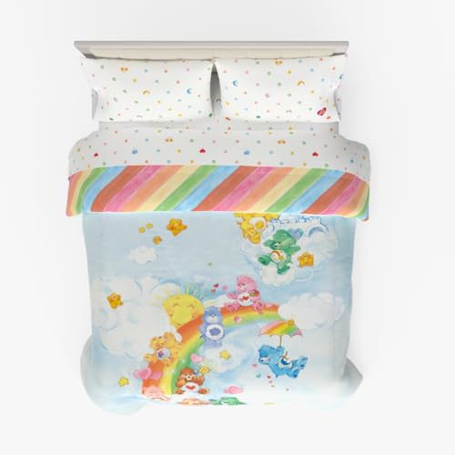 Franco Care Bears Classic Super Soft Cozy Reversible Microfiber Comforter and Sheet Set, 5 Piece Full Size, (Official Licensed Product) Collectibles