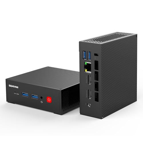 SOAYAN N2 Mini PC, Alder Lake-N100, 16GB DDR4 RAM 500GB SSD Mini Computer, PC Fisso Mini Supporto WIFI6, BT5.2, 2 HD, 4 USB3.2, 4k Dual Display