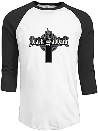 Men Black Sabbath Greatest Hits Vintage Plain Raglan T Shirt 3/4 Sleeve