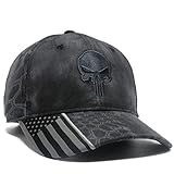 Kryptek Punisher Hat Highlander Typhon Skull Army Cap Tactical US Flag (Typhon W/DK Graphite)