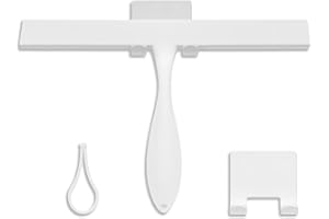 FY&XZH Silicone Shower Squeegee with Hook, Shower Scraper with Ergonomic Thick Handle, 11-Inch Squeegee for Shower Doors, Bat