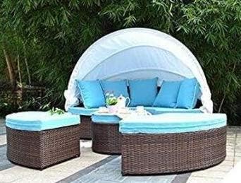 Amazon Com Bellagio 4 Piece Outdoor Daybed Sectional Set Light