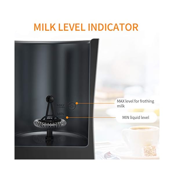 MilchaufschÃ¤umer Elektrisch, Morpilot 4 In 1 MilchschÃ¤umer, Automatisch Milk Frother fÃ¼r HeiÃer & Kalter Milchschaum, Anti-Rutsch Design, 3 Dreher, Silikon LÃ¶ffel & ReinigungsbÃ¼rste, 400W, 240ml – Bild 4