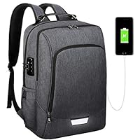 VBG VBIGER 17-inch Laptop Backpack for Men Travel Laptop Backpack Slim 17 inch Security Business Backpack with Lock and USB Charging Port Slim Water Resistant College School Computer Bag for Men Women