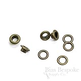 Set of 144, Size #00 Grommets (9.5mm), Antique Brass Color