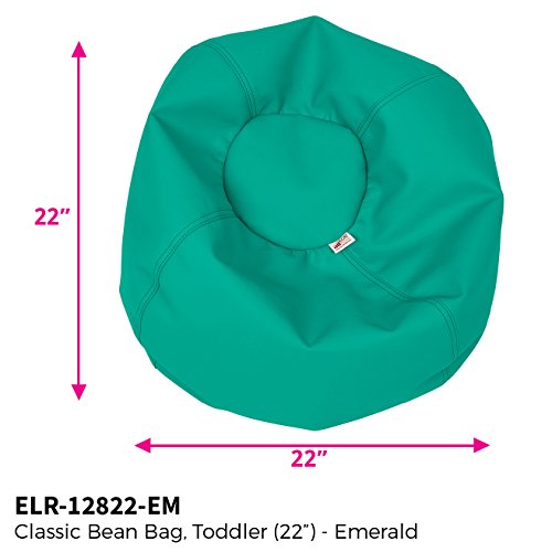 ECR4Kids Toddler Classic Bean Bag Chair for Children and Kids, Emerald
