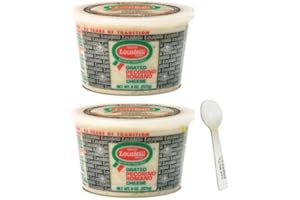 LOCATELLI Grated Pecorino Romano | 2 PACK - 8 oz Cups EACH | Imported from Italy | 100% Sheeps Milk | Aged Miniumum of 9 MONTHS | With a Cosmos Candy Bamboo Spoon
