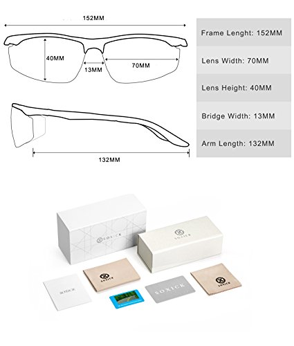 Soxick Polarized Sports Sunglasses For Men UV400 Metal Men's Fashion Retro Wayfarer Driving Sunglasses - Thumbnail 6