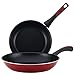 Paula Deen Riverbend Nonstick Frying Pan Set / Fry Pan Set / Skillet Set - 9.25 Inch and 11.5 Inch, Red