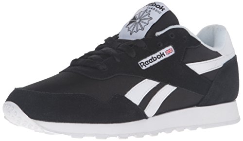Reebok Women's Royal Nylon Fashion Sneaker, Black/Black/White, 7.5 M US