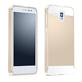 Tip-top lenovoA8 A808T A806 Case, Aluminum Metal Bumper Frame Case with Acrylic Back Plate Cover for lenovo A806 A808T A8(Gold)