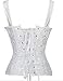 Imilan Women Sexy Boned Lace up Corsets and Strap Bustiers Top (FBA)(L,White)