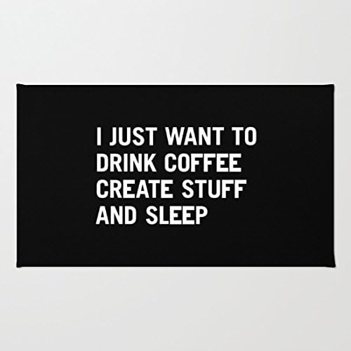 I Just Want to Drink Coffee Create Stuff and Sleep Durable Coral Velvet Doormat, Indoor/Outdoor Floor Mat