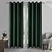 KEQIAOSUOCAI Dark Green Blackout Curtains 84 Inch for Living Room - 2 Panels Grommet Room Darkening Hunter Green Curtain Thermal Insulated Drapes for Bedroom, 52Wx84L, Emerald