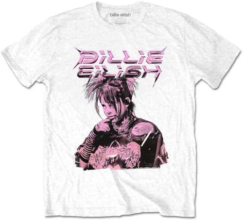 Billie Eilish T Shirt Purple Illustration Official Unisex White