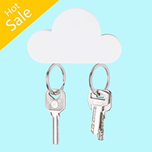 GDPETS Key Holder, Powerful Magnetic Key Rack, No Falling Magnet Key Hanger For Wall-Strong Adhesive Easy Mount Key Storage Organizer -Two Key Rings Included- Great For Home, Office &amp;Car Keys