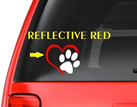Refelctive Heart Paw (A22) Dog Cat Puppy Vinyl Decal Sticker Car/Truck Laptop/Netbook Window 4" Inch- by CustomDecal US