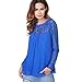 vanberfia Women's Sexy O Neck Casual Blouse Tops Lace Long Sleeve Blouse Tops
