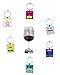 Funny Art Quote Wine Charm Set of 6 Fun inspirational word Unique Ring Theme Label Champagne Glass Marker Accessories Gift Idea for Women Men Boy Girl kid Happy Birthday Party Event Engagement