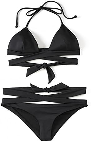 Sign Fashion Black Triangle Soft Cup Bikini Set
