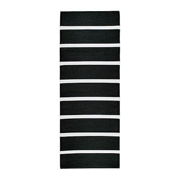 Ikea Rorholt Teppich In Schwarz Weiss Flach Gewebt Fur Drinnen