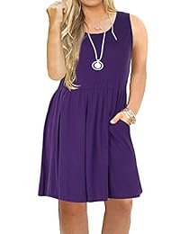 Vestido de verano para dama, sin mangas, con bolsillo, con estampado casual, talla grande