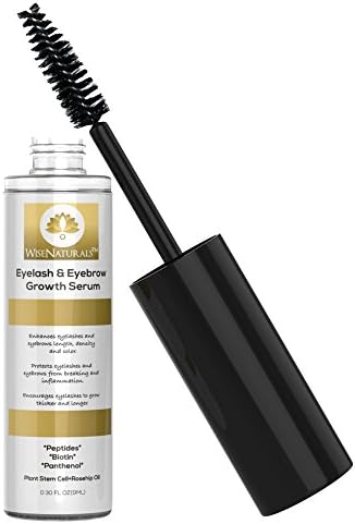 WiseNaturals Eyelash Enhancing & Eyebrow Growth Serum โ With Hyaluronic Acid, Biotin & Peptides โ Lengthens, Thickens, Conditions & Nourishes Lashes & Eyebrows โ Boosts Density & Color - 0.30 FL OZ
