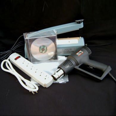 8 in. Impulse Shrink Wrapping Kit with 6 x 6.5 in. CD Shrink Bags, 500pcs
