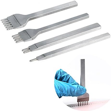 4MM 1/2/4/6 Prong Diamond Lacing Stitching Chisel Set Leather Working Tools