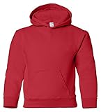 Gildan Heavy Blend Youth 8 oz., 50/50 Hood, XS, RED