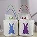 Easter Egg Hunt Basket for Kids,Easter Bunny Basket,Easter Bunny Bags Canvas Tote for Party's Celebrate Decoration Eggs Candy and Gifts Carry Bucket,New Design 2019 (2523cm, 4colors)