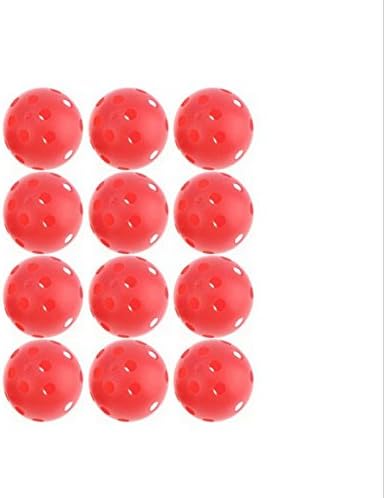 Adahill(TM 12PCS x 72MM Mixed Colors Floorball Pickleball Plastic Airflow Wiffle Ball Hollow Indoor Practice Ball Baseball Fun-air Scoop Ball