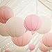 Baby Shower Decorations/Valentines Day Decor Pink Barbie Theme Birthday Party Decorations/Wedding Pink Graduation Party Decorations/12pcs White Pink Tissue Paper Pom Poms Bridal Shower Decorations